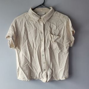 Apricot button-up viscose linen top sz 6